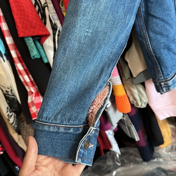 Rustic Denim Jacket, size small, lined pink warm, - Picture 12 of 12
